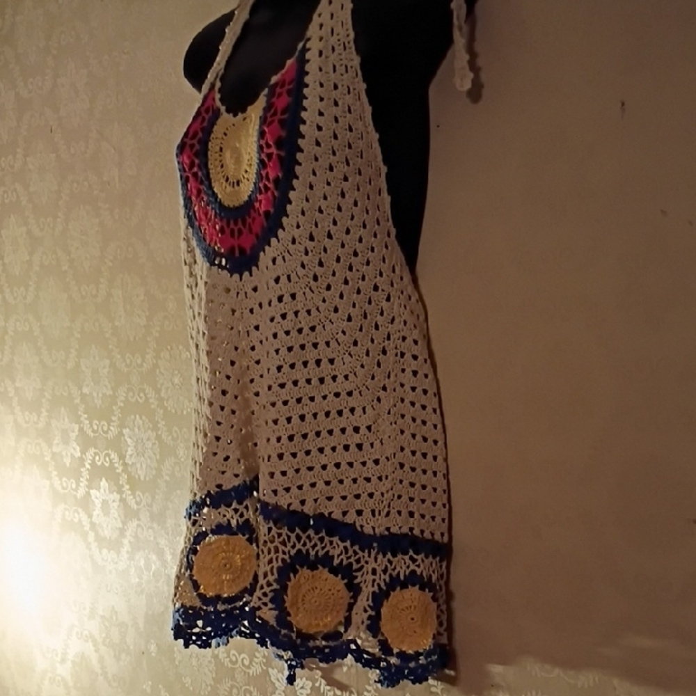 Bohemian Crochet Halter Top with Great Design. This Item Is Flawed. - Picture 2 of 9